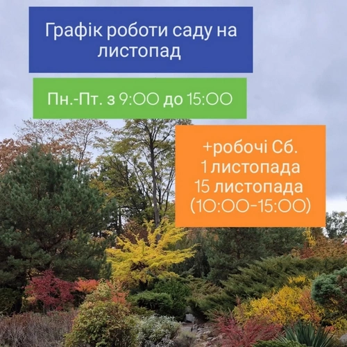 Ботанічний сад запрошує гостей на листопадові заходи та робочі суботи
