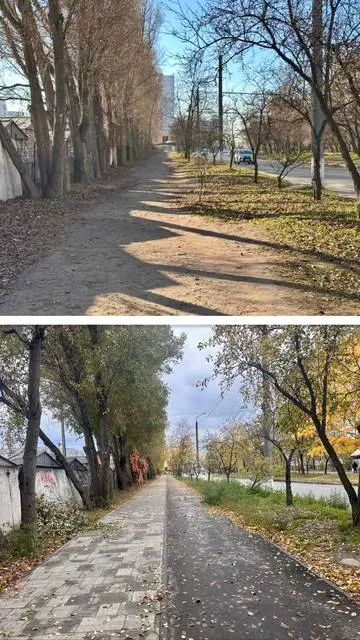 На вулиці Міхновського з’явилися новий тротуар і велодоріжка