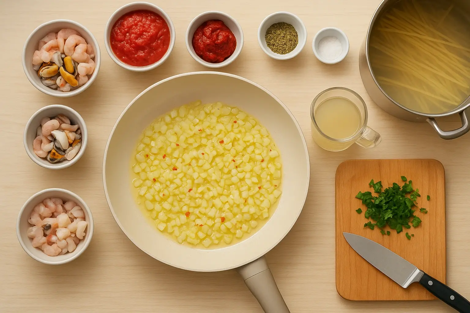Паста з морепродуктами в томатному соусі: італійський рецепт