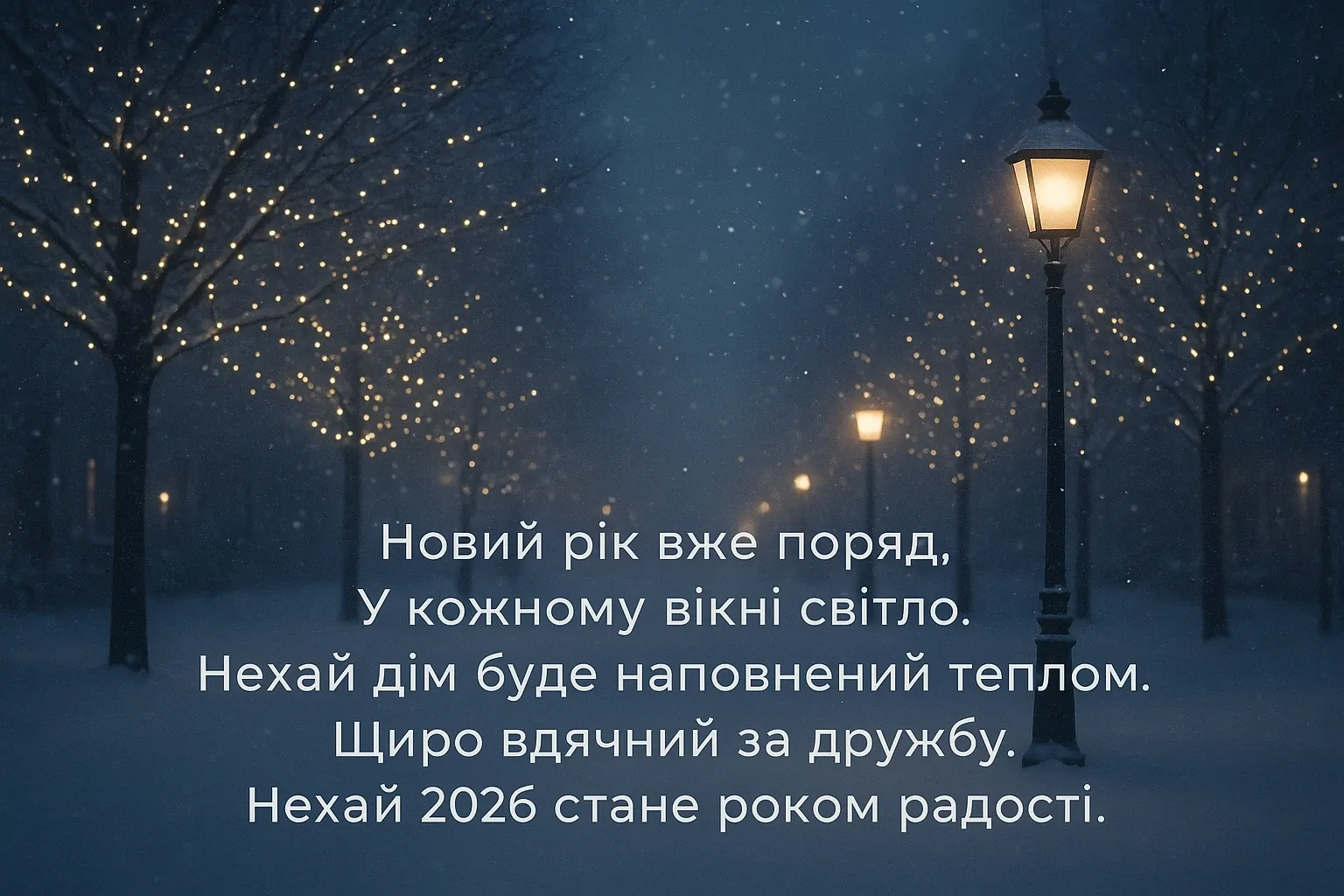 Привітання з прийдешнім Новим роком 2026 українською мовою