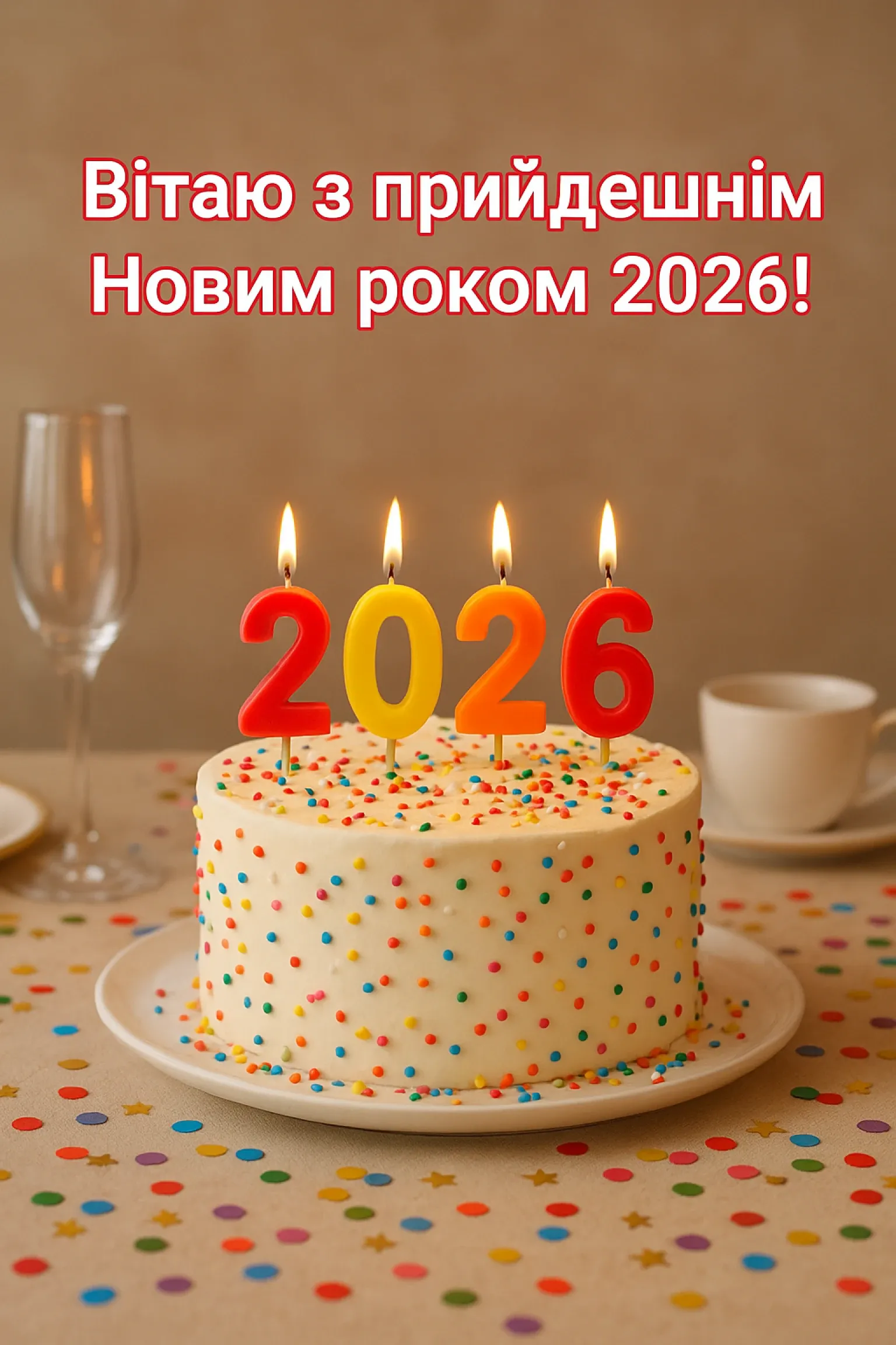 Привітання з прийдешнім Новим роком 2026 українською мовою