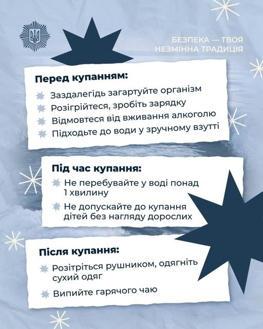 Крещенські купання: українців закликають дотримуватися правил безпеки