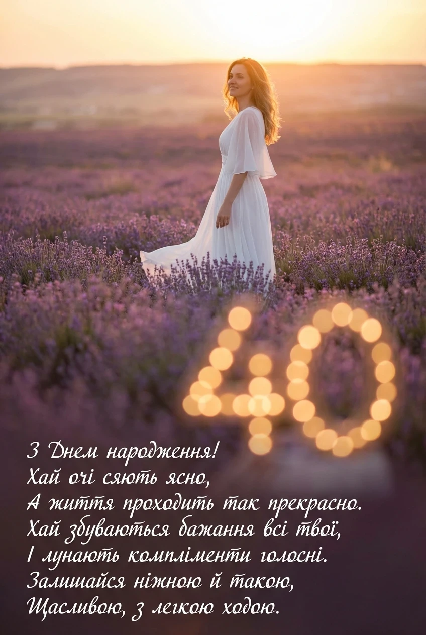 з ювілеєм 40 років жінці