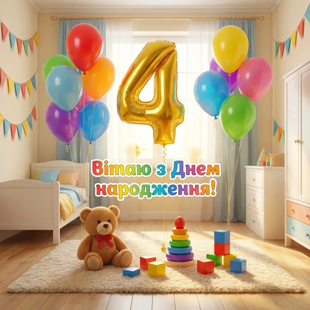 дівчинці привітання з днем народження дитині 4 роки