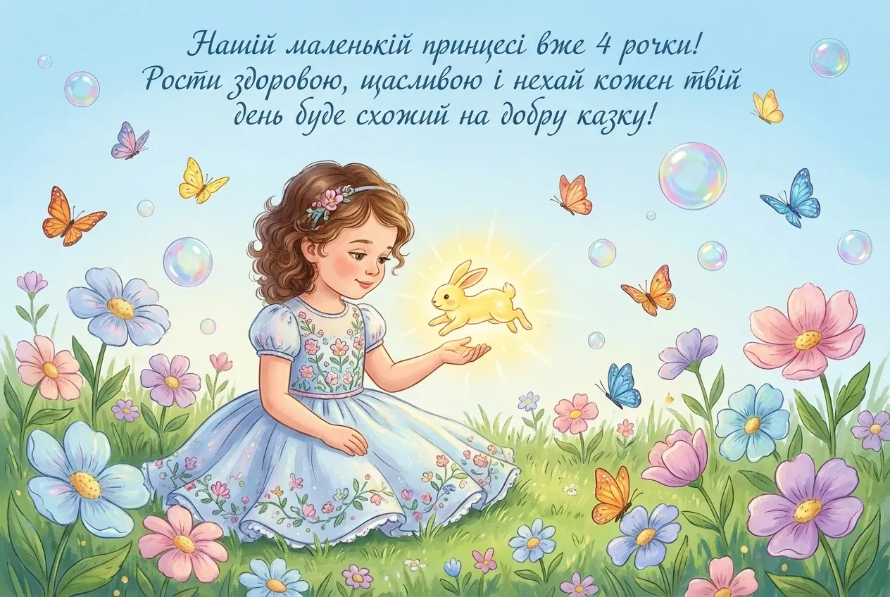 дівчинці привітання з днем народження дитині 4 роки