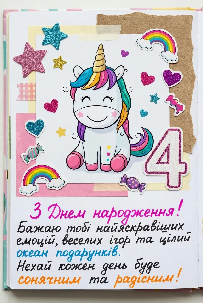 дівчинці привітання з днем народження дитині 4 роки