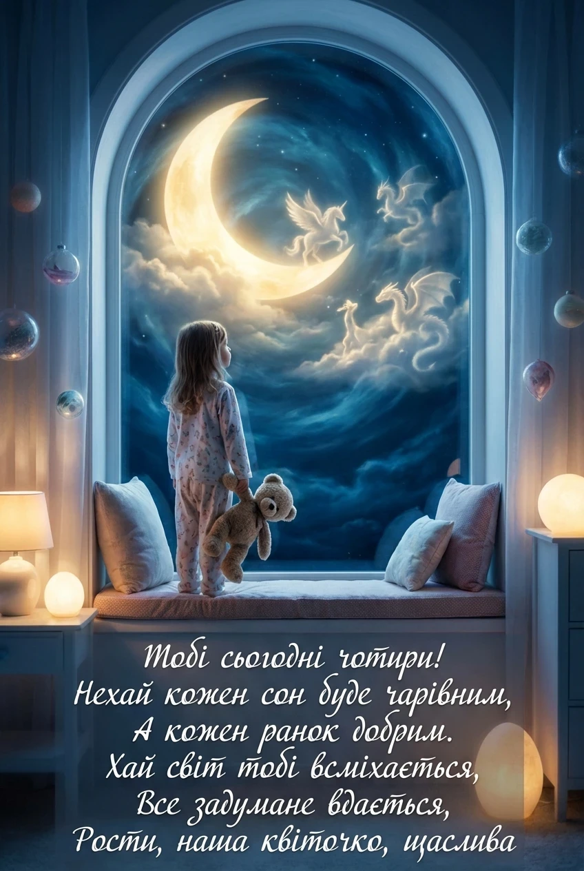дівчинці привітання з днем народження дитині 4 роки