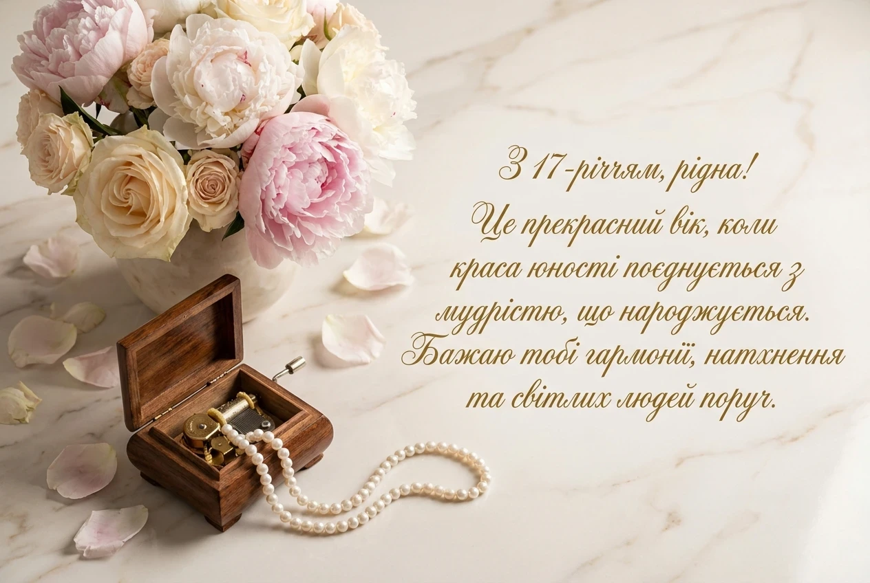 привітання з днем народження донечці 17 років
