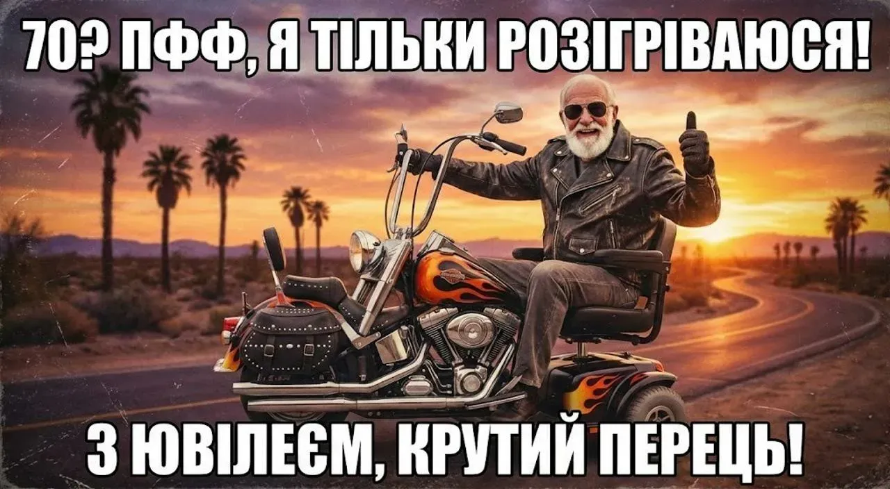 Привітання з ювілеєм на 70 років чоловіку