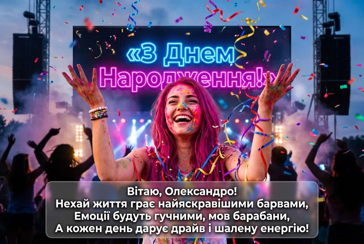 з днем народження Олександро (жінці)