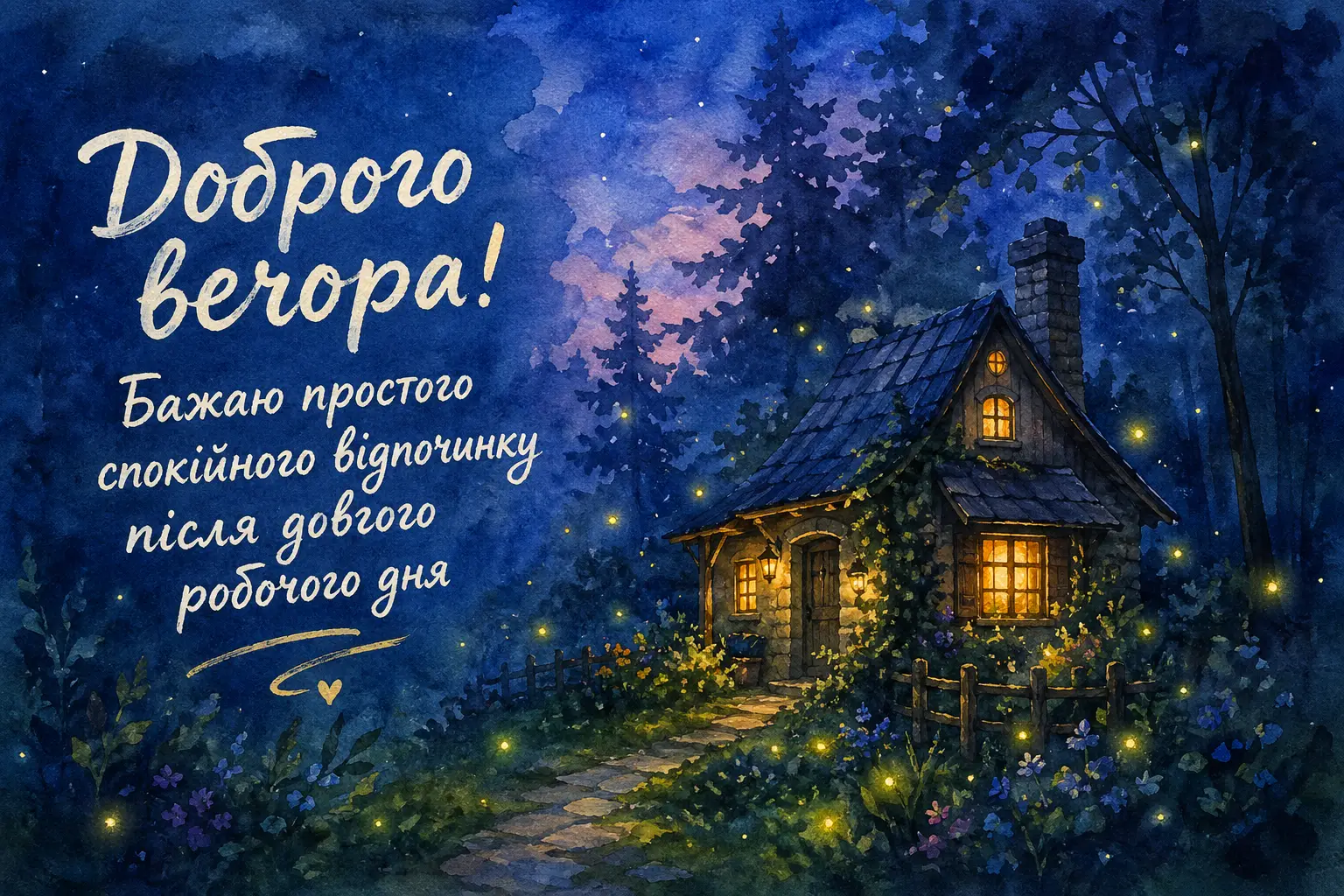 Доброго вечора: листівки та найтепліші побажання для душевного відпочинку
