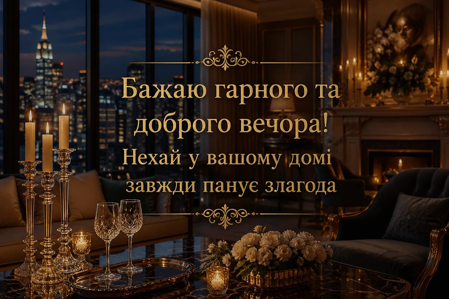 Доброго вечора: листівки та найтепліші побажання для душевного відпочинку