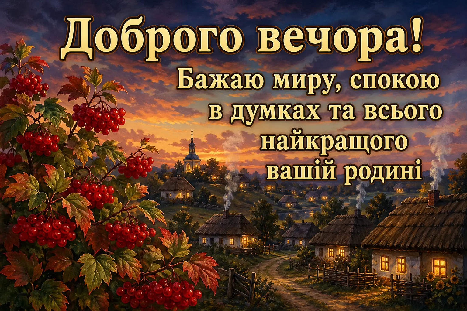 Доброго вечора: листівки та найтепліші побажання для душевного відпочинку