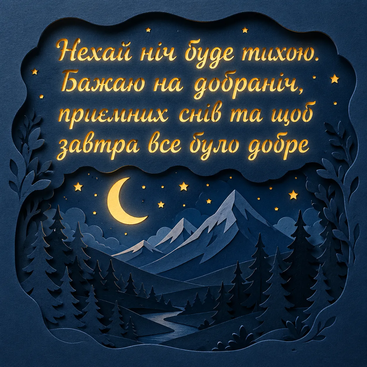 Приємних снів, доброго вечора та на добраніч: душевні листівки для затишного відпочинку
