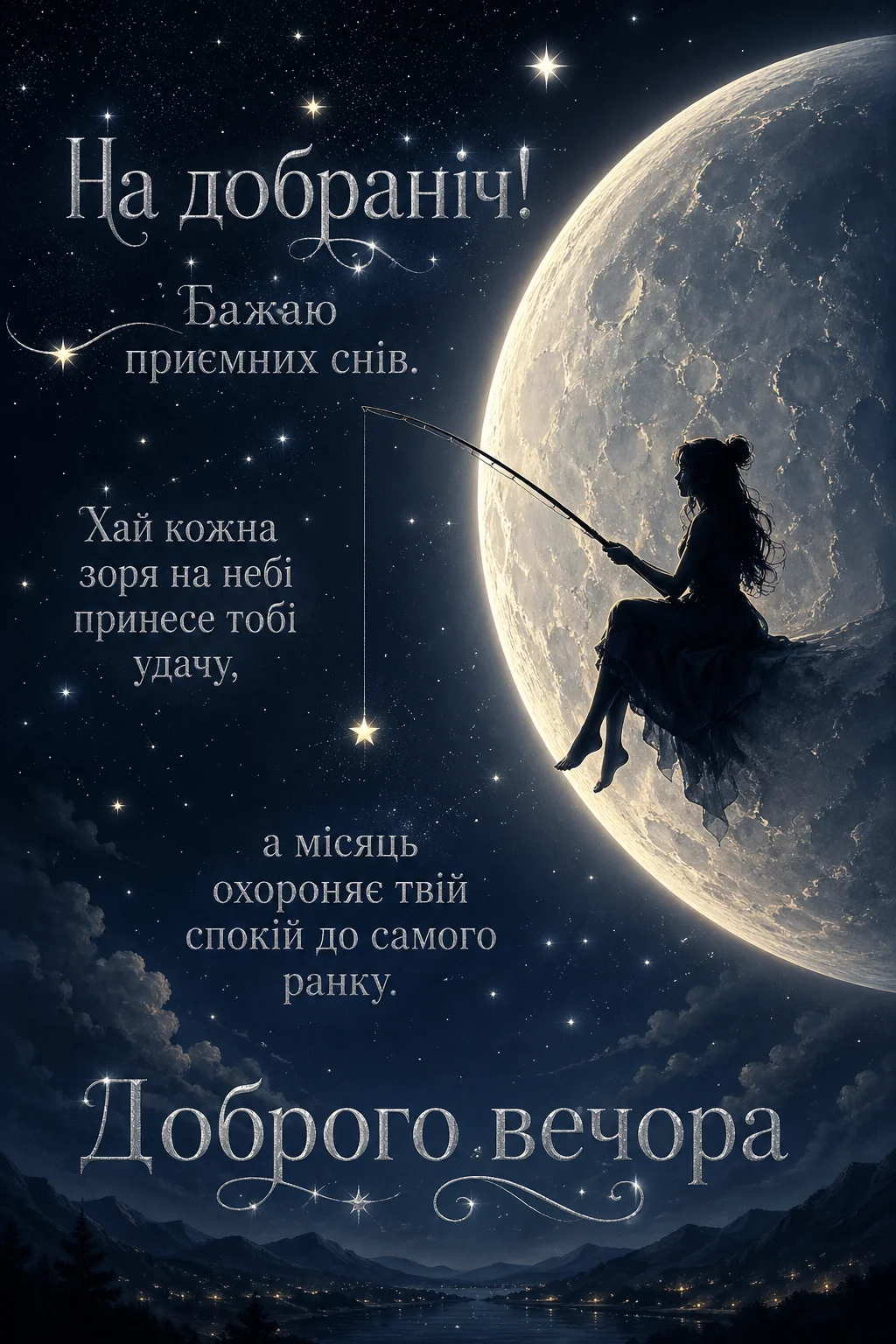 Приємних снів, доброго вечора та на добраніч: душевні листівки для затишного відпочинку