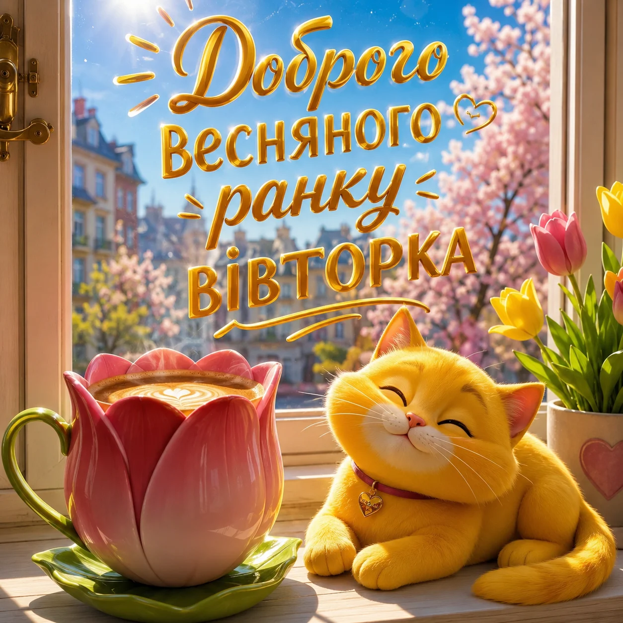 Доброго весняного ранку вівторка: картинки та затишні побажання для гарного настрою