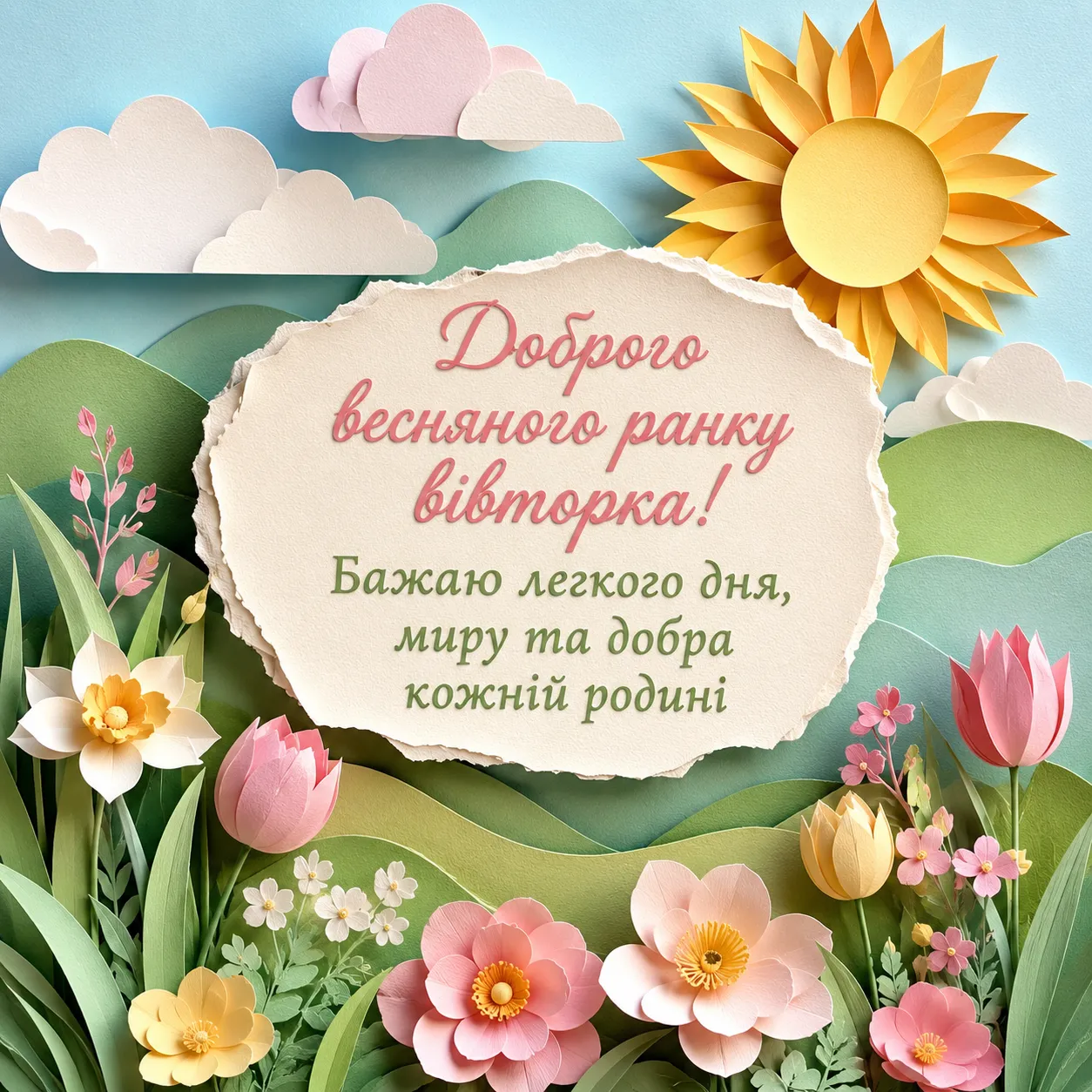 Доброго весняного ранку вівторка: картинки та затишні побажання для гарного настрою