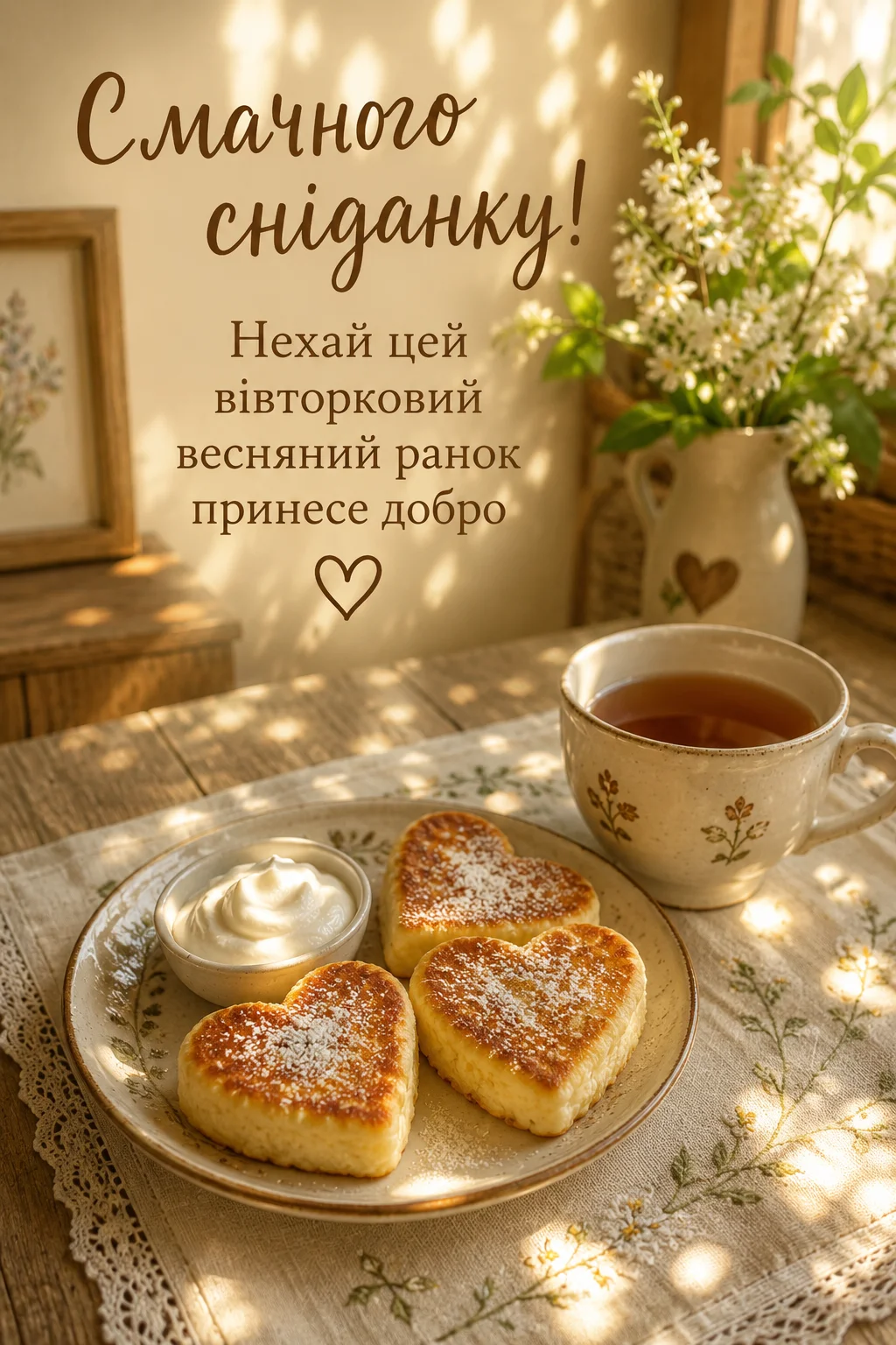 Доброго весняного ранку вівторка: картинки та затишні побажання для гарного настрою