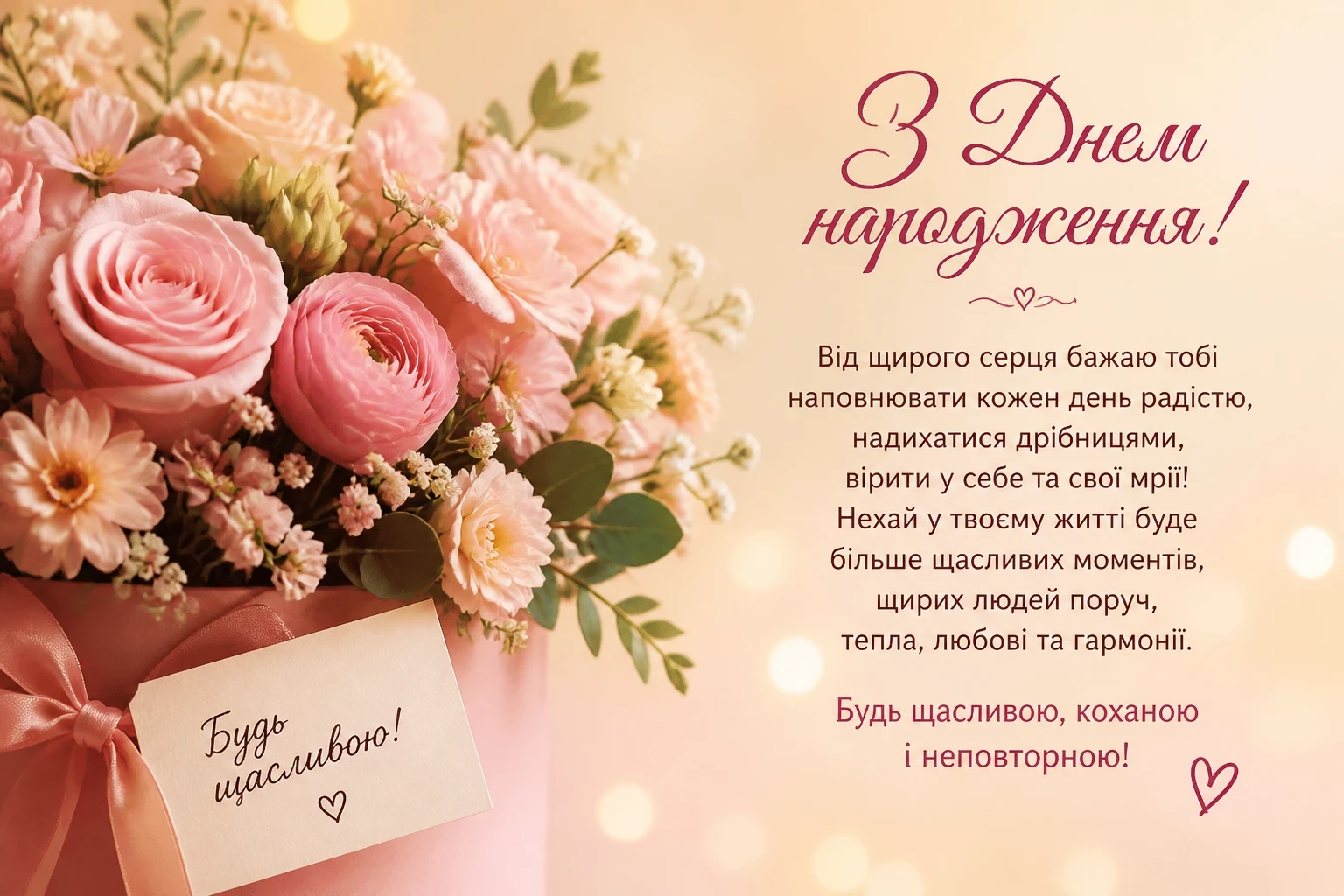 Нові привітання з днем народження жінці