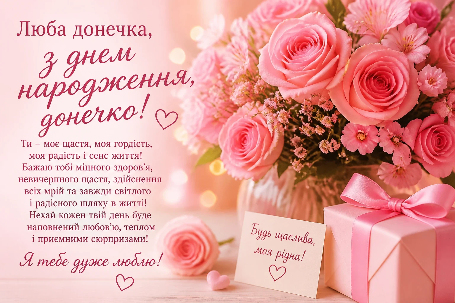Люба донечка, з днем народження, донечко