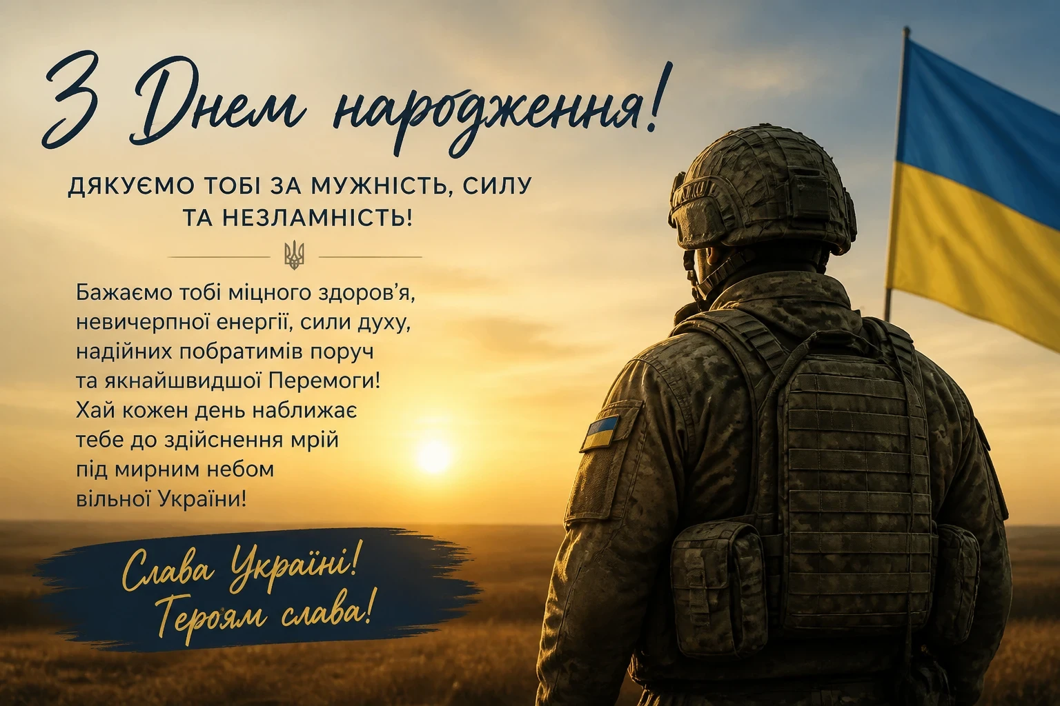 Привітання з днем народження військового