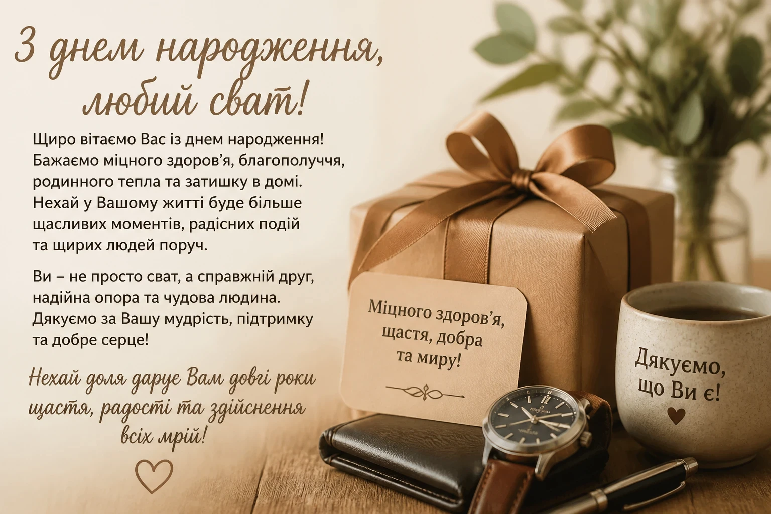 Зворушливі привітання з днем народження свату