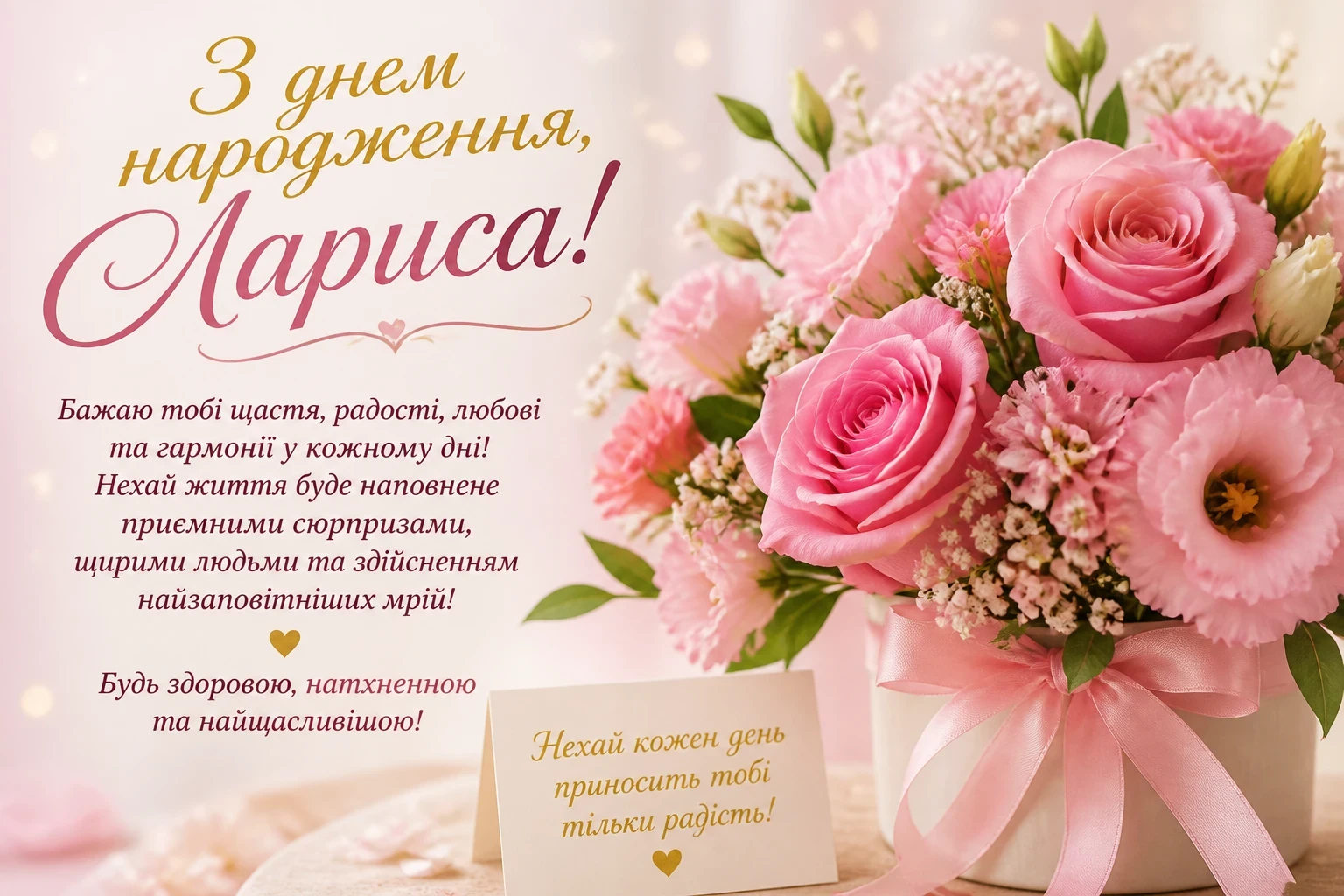 Привітання з днем народження для Лариси