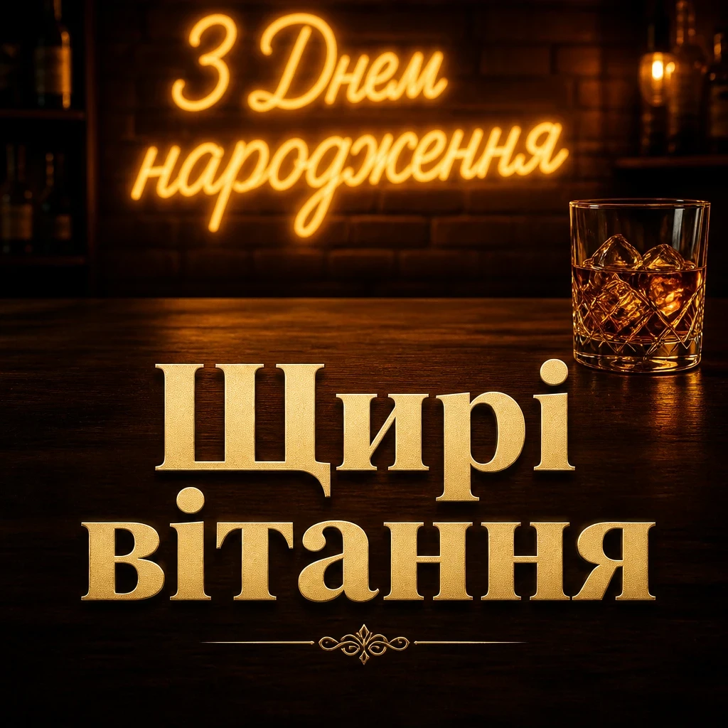 привітання з днем народження мужчині картинки українською мовою