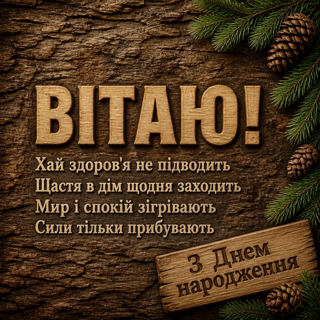 привітання з днем народження мужчині картинки українською мовою
