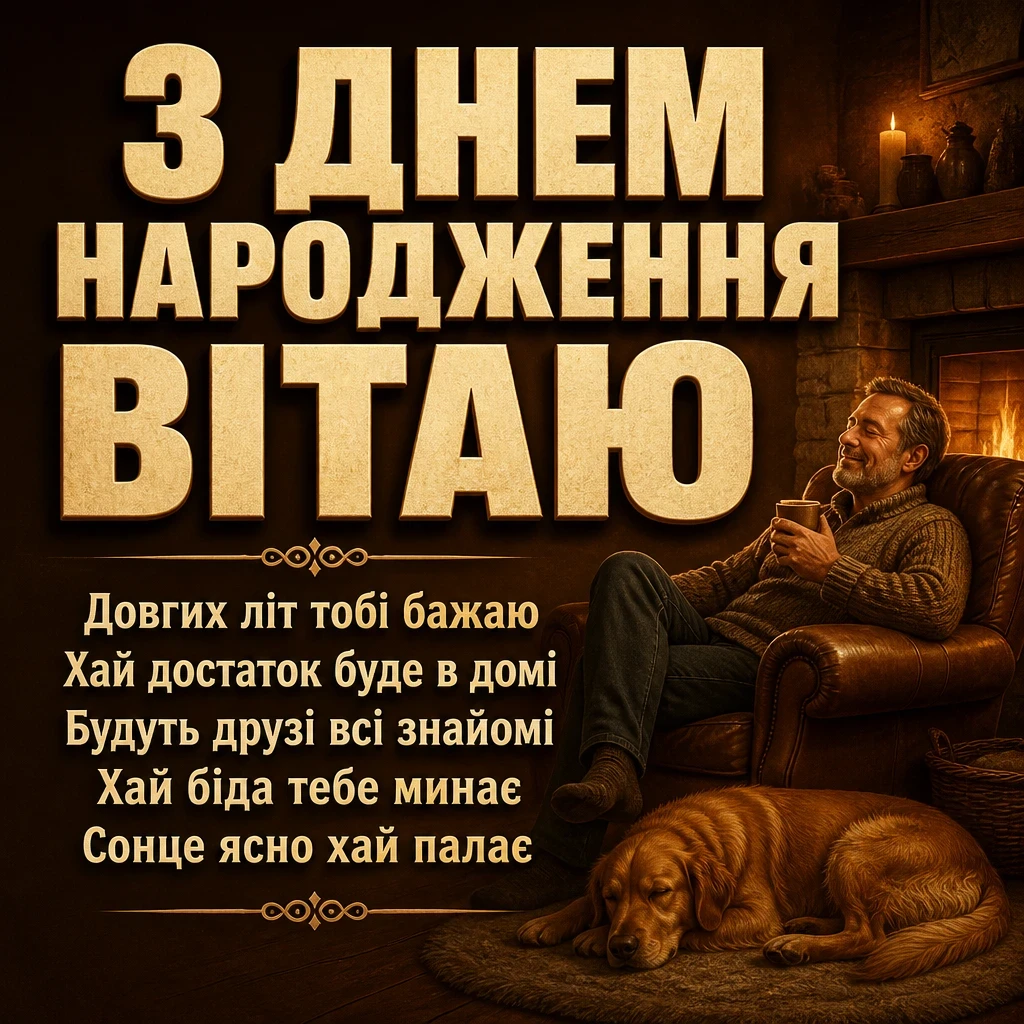 привітання з днем народження мужчині картинки українською мовою