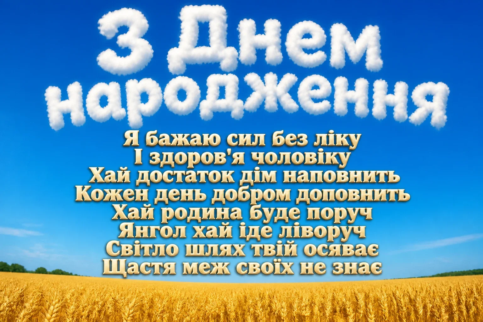 привітання з днем народження мужчині картинки українською мовою