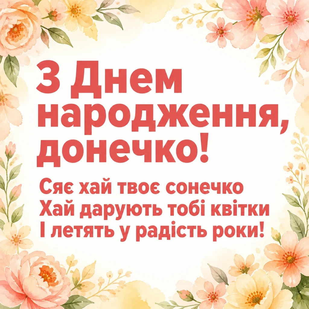 люба донечка з днем народження донечко