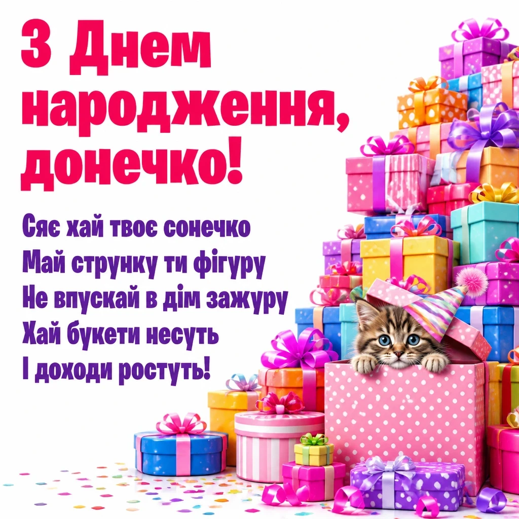 люба донечка з днем народження донечко