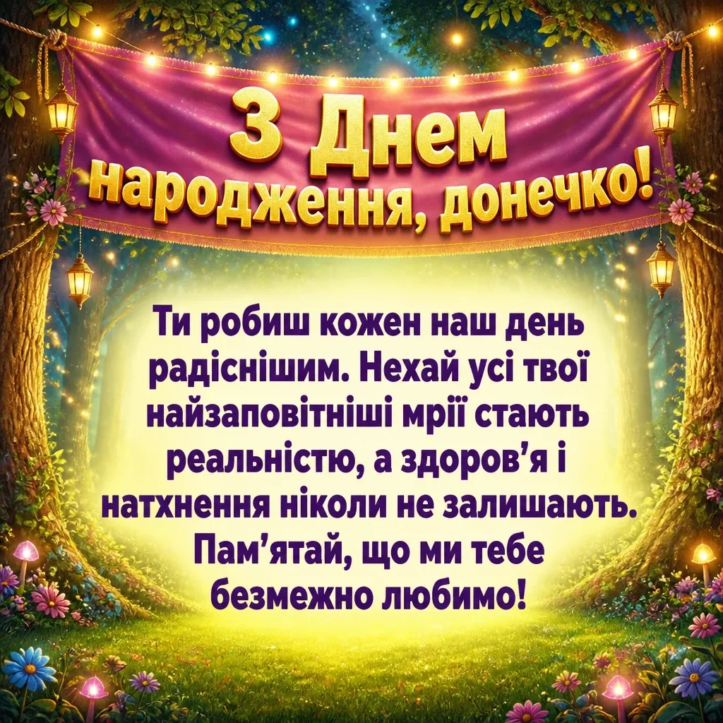 люба донечка з днем народження донечко