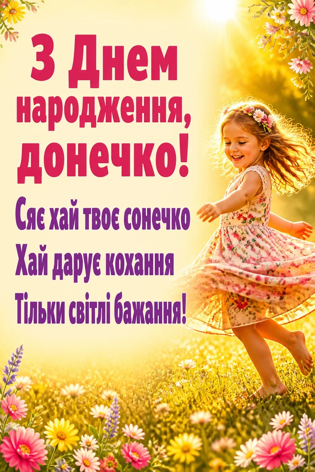 люба донечка з днем народження донечко