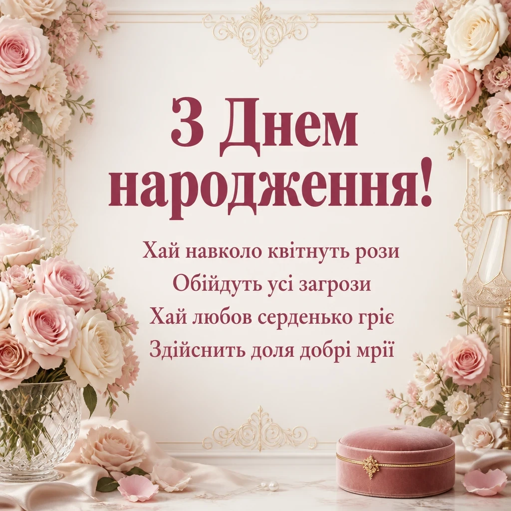 вітання з днем народження для жінки
