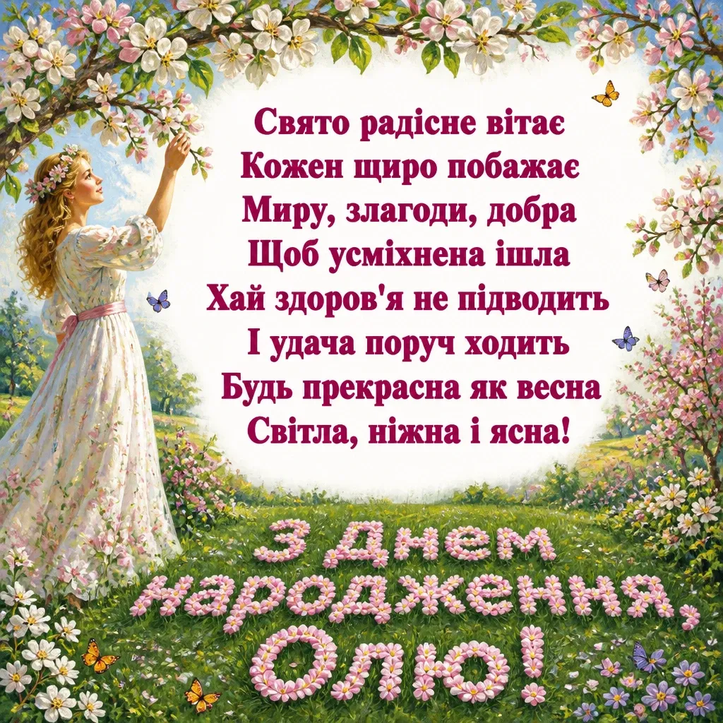 з днем народження оля