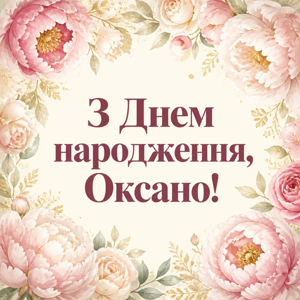 з днем народження оксана