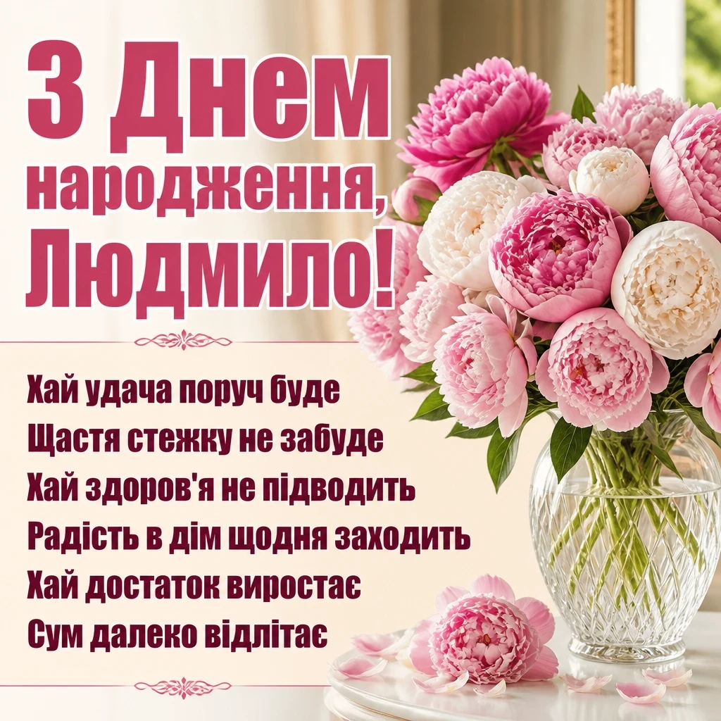 з днем народження людмила