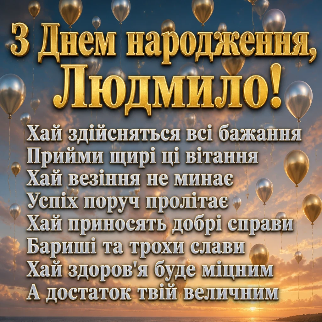 з днем народження людмила