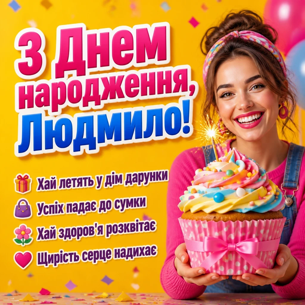 з днем народження людмила