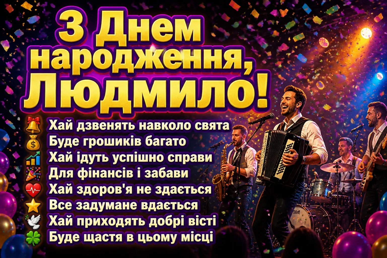 з днем народження людмила