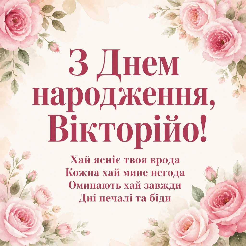 з днем народження вікторія