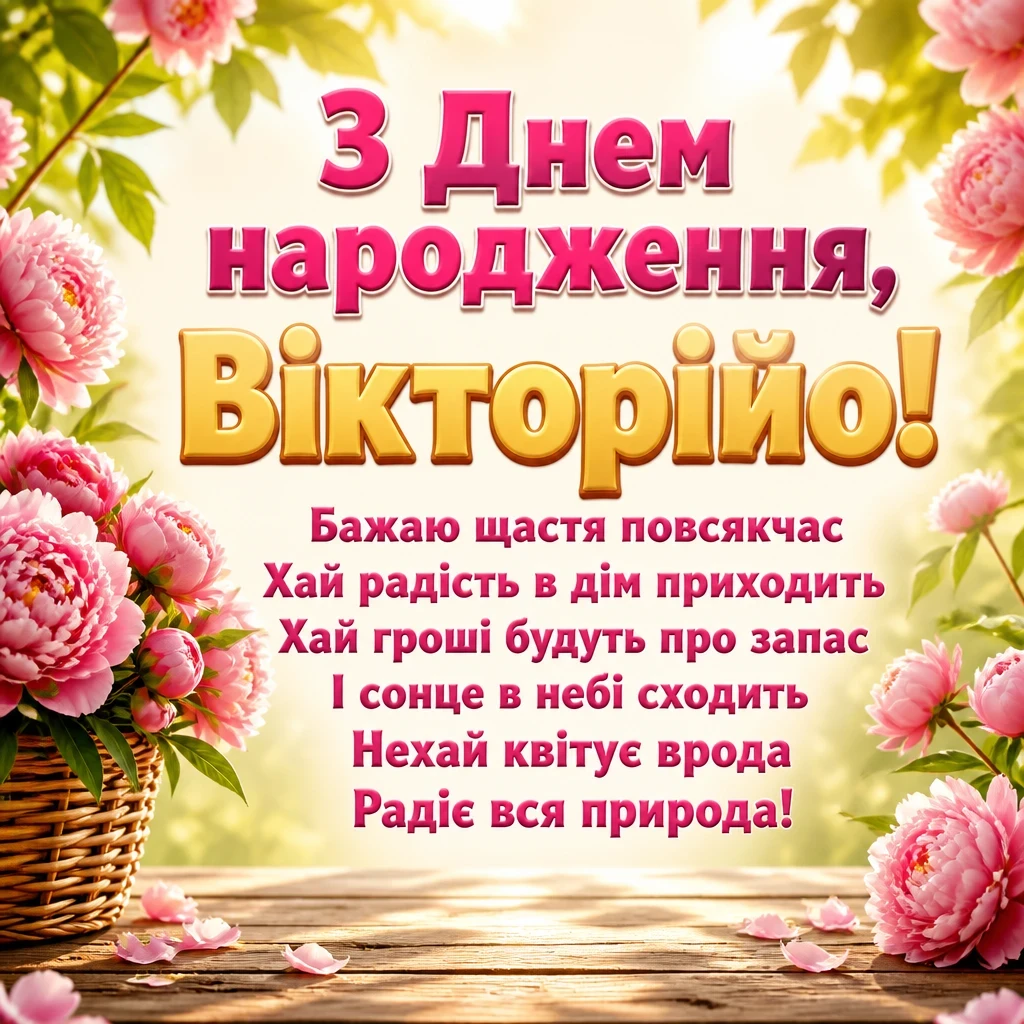 з днем народження вікторія