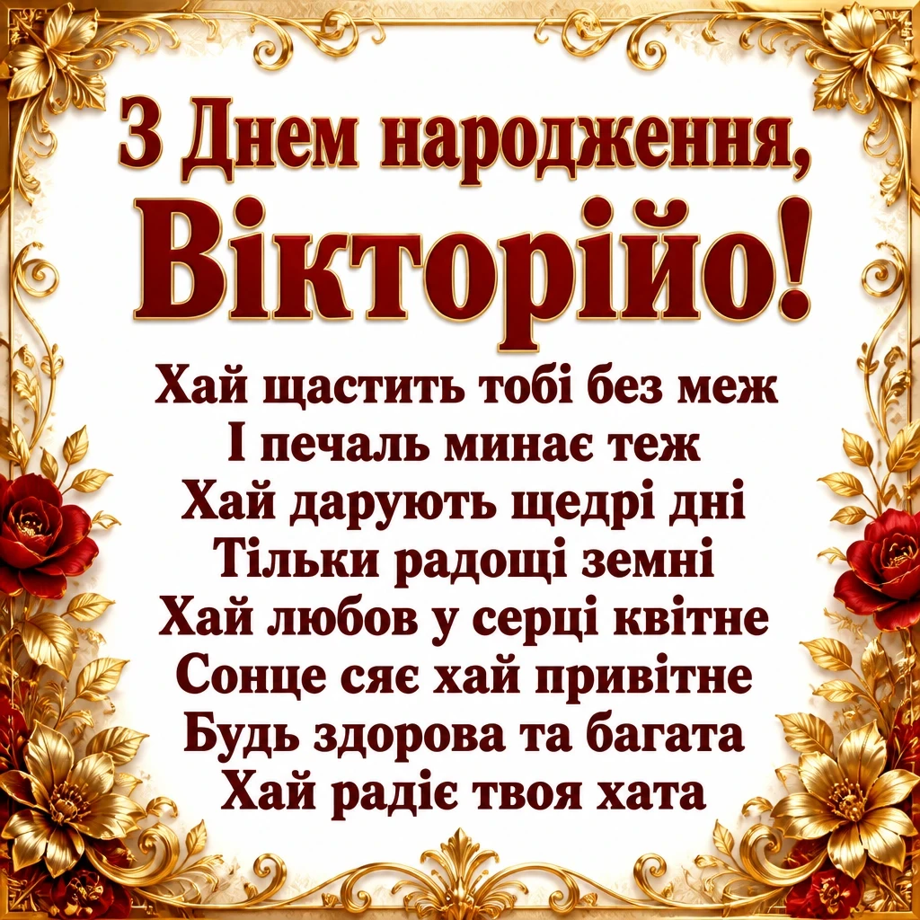 з днем народження вікторія