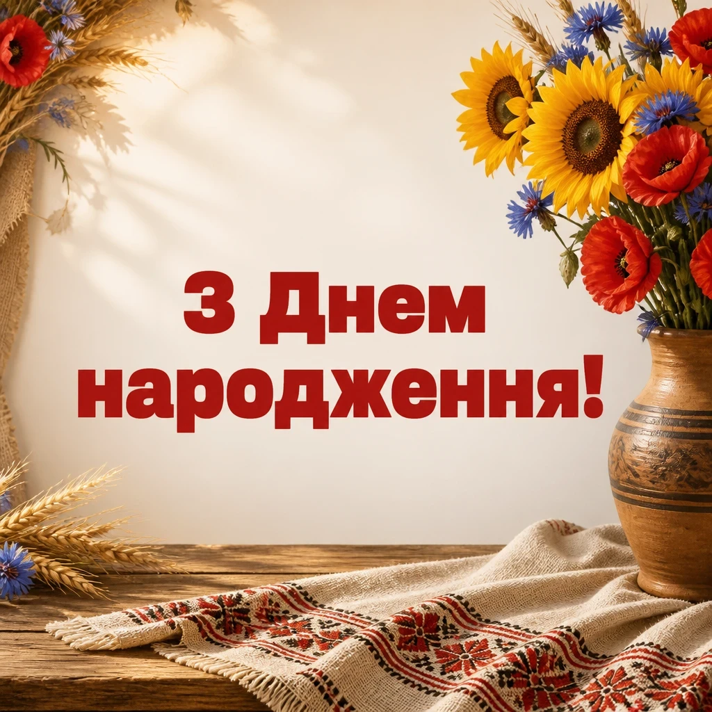 українському стилі зворушливе привітання з днем народження жінці