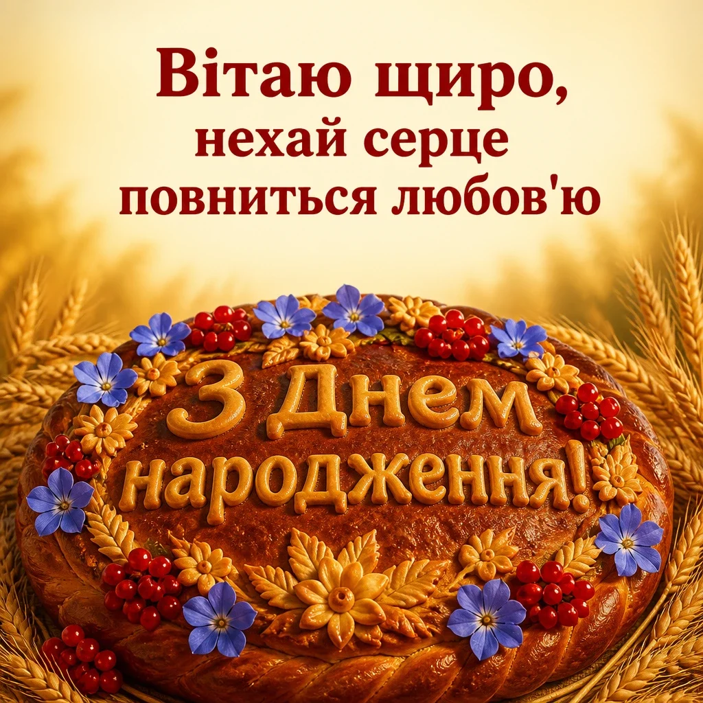 українському стилі зворушливе привітання з днем народження жінці