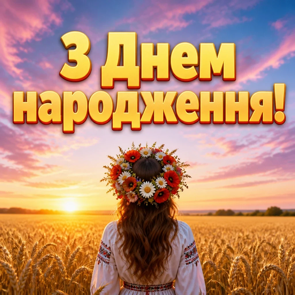 українському стилі зворушливе привітання з днем народження жінці