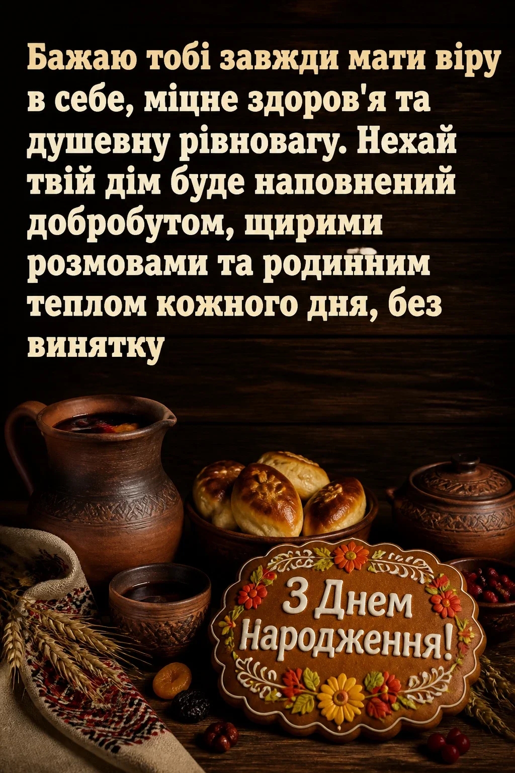 українському стилі зворушливе привітання з днем народження жінці