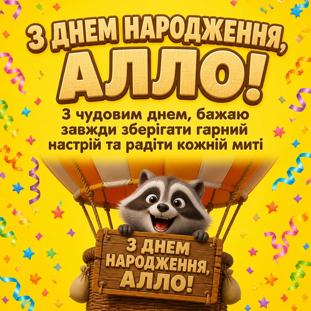 з днем народження алла